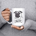 thumbnail image 4 of Pug Life Funny Pug Dog Owner Mug Large 15 oz Double-Sided Coffee Tea Mug (White), 4 of 5