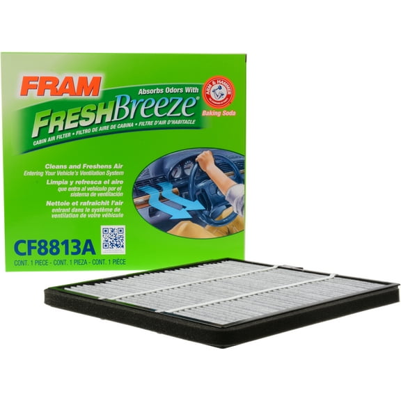 FRAM Fresh Breeze Cabin Air Filter CF8813A with Arm & Hammer Baking Soda, for Select Acura and Honda Vehicles Fits select: 2003-2008 HONDA PILOT, 1999-2004 HONDA ODYSSEY