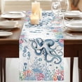 thumbnail image 3 of Table Runners 48 Inches Long Dress Scarves, Octopus Coastal Farmhouse Kitchen/Dining Table Runner, Short Coffee Tablerunners, Beach Nautical Ocean Coral Seahorse Vintage 13x48 Inch, 3 of 9