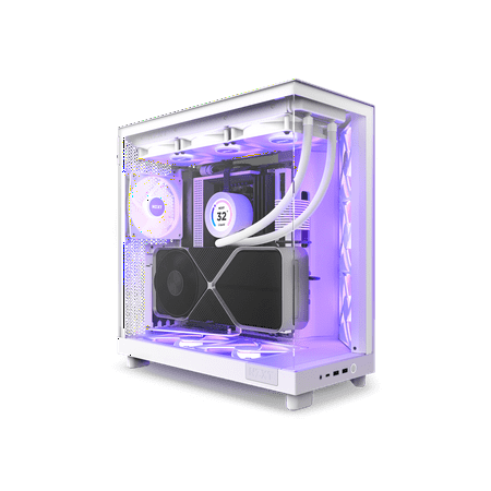 NZXT - H6 Flow RGB ATX Mid-Tower Case with Dual Chamber - White