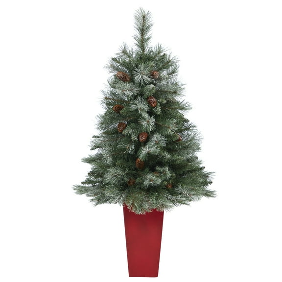 Nearly Natural Snowed French Alps Mountain Pine Artificial Christmas Tree