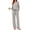 Grey, variant on Woman Pajamas Set Henley Neck Long Sleeve Tops Drawstring Pants Two Piece Outfit Loungewear with Pockets