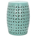 thumbnail image 2 of Safavieh Lattice Petal Indoor/Outdoor Garden Patio Stool, Light Blue, 2 of 4