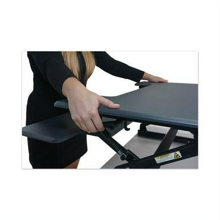 Victor - Adjustable Standing Desk Convertor with Keyboard Tray - Charcoal Gray And Black