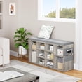 thumbnail image 1 of Ourlova 41 Inches Entryway Shoe Storage Cabinet Bench with 10 Cubbies,Shoe Rack with Cushion, 1 of 7