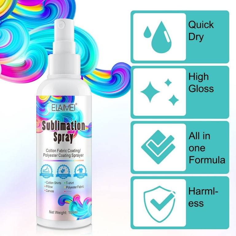 Sublimation Spray Sublimation Coating for Cotton Shirts Spray All Fabrics Including Polyester Carton Canvas Quick Drying and Super Adhesion High Gloss