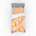 thumbnail image 1 of Geometric Duvet Cover Set, Hexagon Honeycomb Inspired Geometric Modules Contrast Pastel Tones Vintage Print, Bedding Set with Shams and Fitted Sheet, 3 Sizes, by Ambesonne, 1 of 3