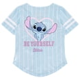 thumbnail image 2 of Disney Lilo & Stitch Girls Baseball Jersey Shirt Button Down Kids Tee Stitch Angel Sizes 4-16 Mint/White, 2 of 8