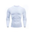 thumbnail image 1 of LUXUR Chemises de Compression pour Hommes Couleur Unie Hauts d'Été Manches Longues T-shirt de Sport T-shirt Décontracté Col Rond T-shirt Muscle Blanc m, 1 of 2