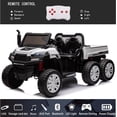 thumbnail image 3 of Track 7 24V Ride on Car, 2-Seater Ride On Dump Truck, 6 Wheels Electric Car with Remote Control, Music, Shift Lever, off-Road Ride on UTV, White, 3 of 9