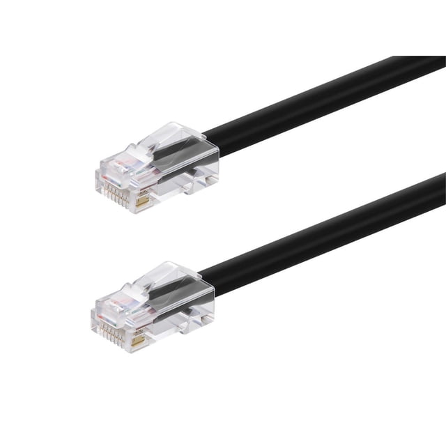 Monoprice Cat6A Patch Cable - 20 Feet - Black | 26AWG, 10G, Bare Copper Conductor, Gold Plated Copper Connector, RJ45, Non-Booted Ethernet Cable
