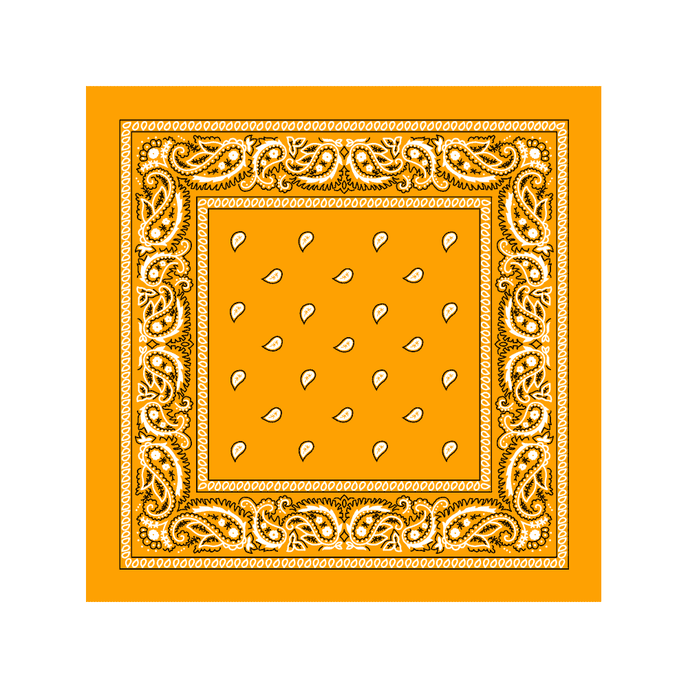 BANDANA Gold Paisley Bandanas Dozen Packed 22x22