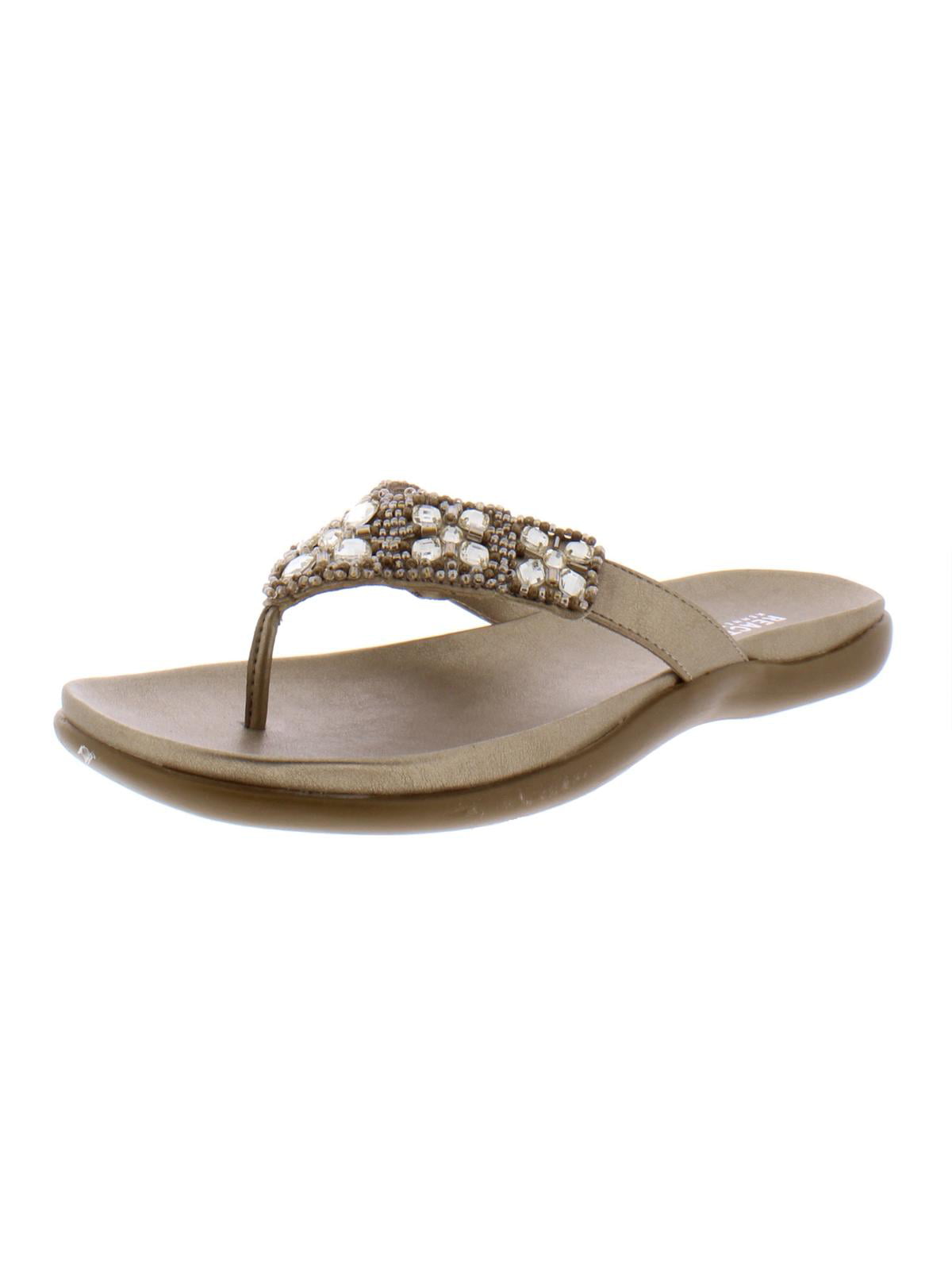 Kenneth Cole Reaction Womens Glam-Athon Faux Leather Thong Flip-Flops ...