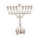 thumbnail image 3 of Hanukkah Menorah Candelabro de metal 9 ramas Portavelas para la decoración de la mesa de la cena Argén, 3 of 9
