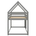 thumbnail image 6 of Harper & Bright Designs Twin Over Twin Low Bunk Bed, Wood House Bunk Bed Frame with Roofs, Floor Bunk Bed, Gray, 6 of 13