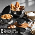 thumbnail image 3 of Stainless Steel Mixing Bowls Set, TINANA 6 Pack Mixing Bowls with Lids, Metal Nesting Storage Bowls for Kitchen, 4.5/3/2.5/2/1.5/0.75QT, Great for Prep, Baking, Serving, Black, 3 of 7