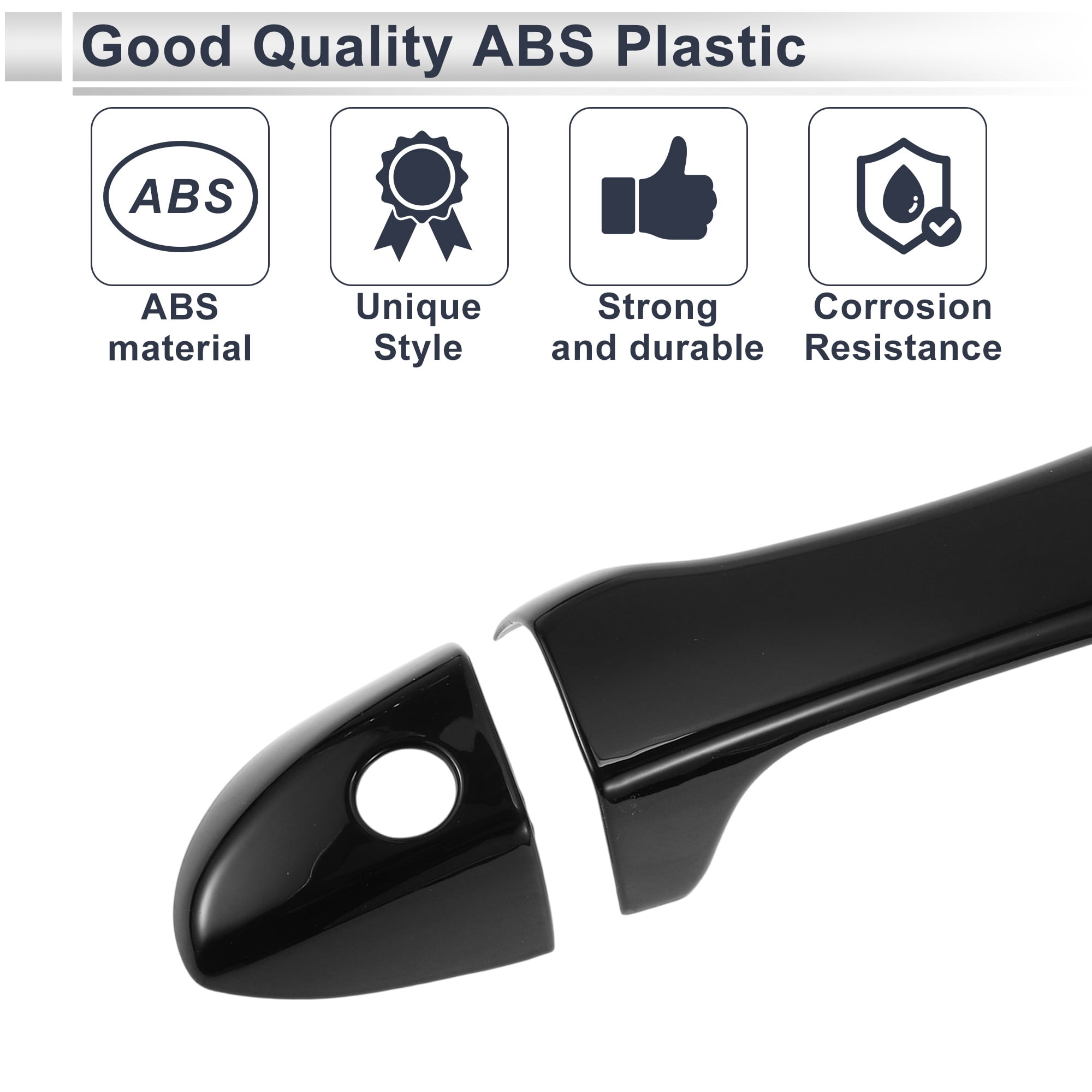 Unique Bargains Door Handle Cover Trim Black for Toyota Corolla 2014-2018