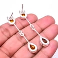 thumbnail image 2 of Smokey 925 Sterling Silver Earring 1.95" E_9209_184_58, Gemstone Silver Jewelry, New Year Sale, Valentin's Day Gift, 2 of 2