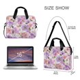 thumbnail image 3 of 16" Laptop Briefcase for Work Travel Laptop Shoulder Bag Carrying Handbag Laptop Case Lavender and Pink Flowers, 3 of 8