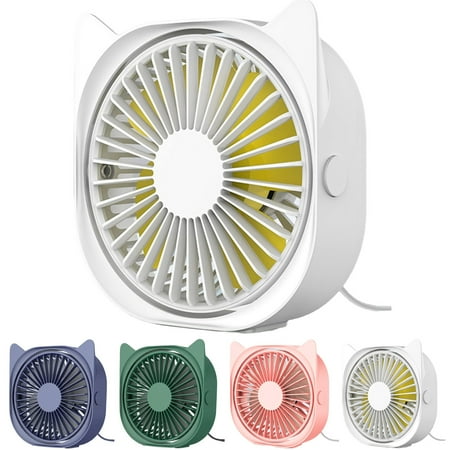 

Portable Small Desk USB Cooler Fan USB Mini Fans Desktop Summer Rotatable Cooling Fan-White