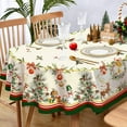 thumbnail image 2 of Oval Christmas Tablecloth 60 x 102In,Christmas Tree Elk Holiday Decoration Table Cloth,Polyester Waterproof and Wrinkle-Resistant Durable Christmas Tablecloth for Kitchen,Winter and Home Decor, 2 of 5