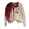 thumbnail image 1 of RKSTN Chandail en Molleton pour Femmes Col Rond Imprimé Chandail Ample Manches Longues Sans Capuche Chandails en Molleton, Tenues d'Automne, 1 of 4