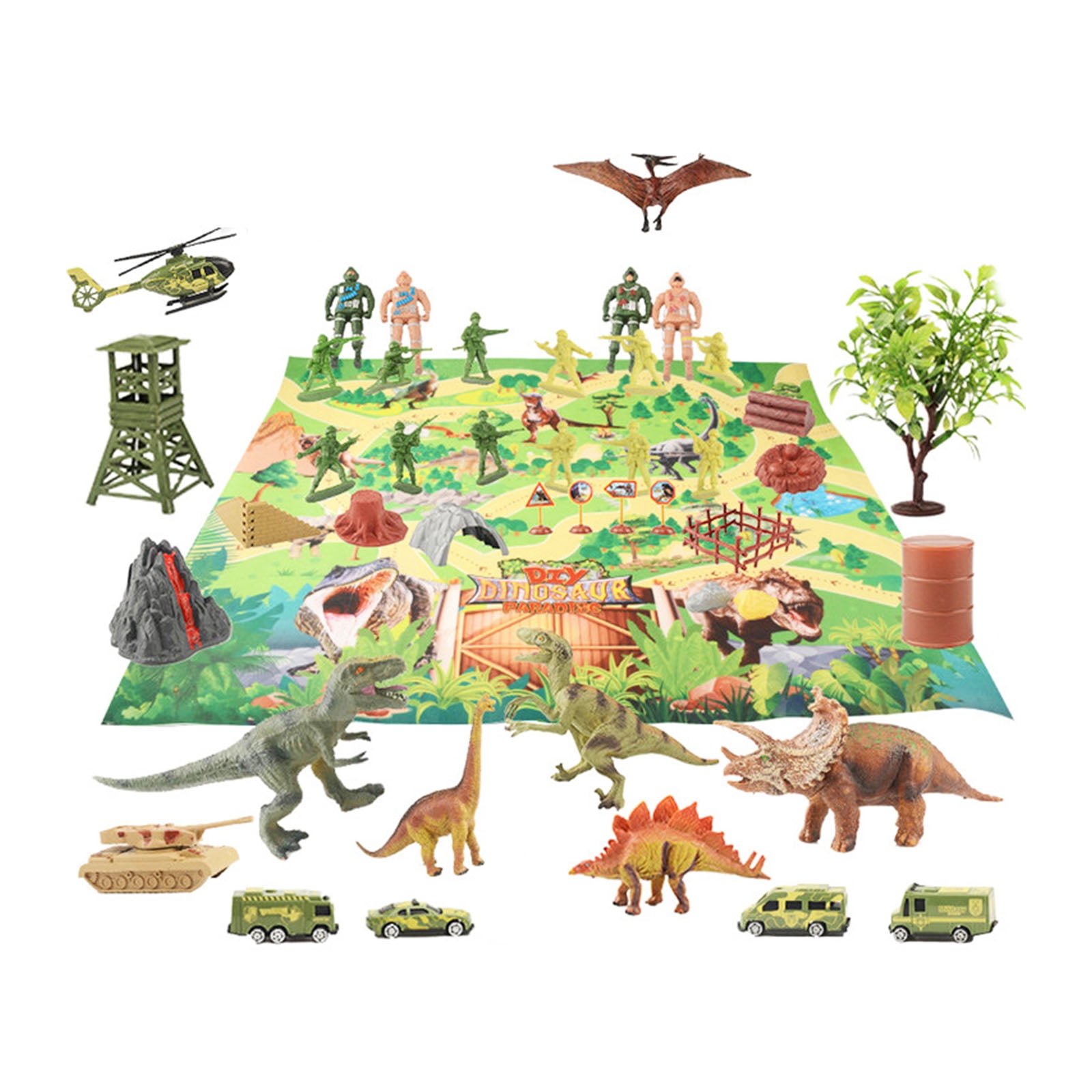 Kaimingweb Dinosaur Toys, 47 PCS Dinosaur Play Sets with Activity Play ...