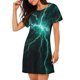 thumbnail image 2 of Easygdp Green Lightning Flash Camisón de manga corta para mujer, informal, estampado, 2 of 6