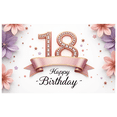 thumbnail image 2 of Decorative Design Happy Birthday Banner Floral Theme Pink Ribbon Celebration for Indoor Decoration Birthday Party Teen Celebration, 2 of 8