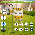 thumbnail image 3 of Teblint Garden Flag Stand, 2-Pack Flag Pole Holder with Shepherds Hooks 48" Garden Flag Holder for 12 x 18" Flag for Outdoor Decorations (Without Solar Lights & Flag), 3 of 8