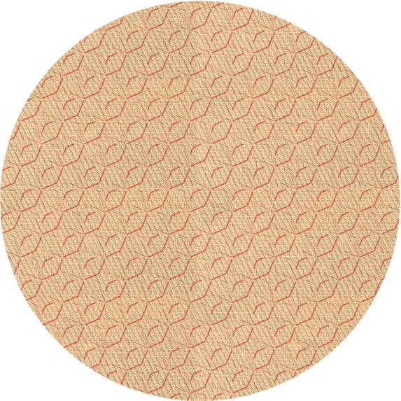 Ahgly Company Indoor Round Patterned Carrot Orange Area Rugs, 4' Round