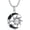 04-Apri-White, variant on 925 Sterling Silver Sun and Moon Pendant with 12 Birthstone Necklace Black Gothic Jewelry Gifts for Women