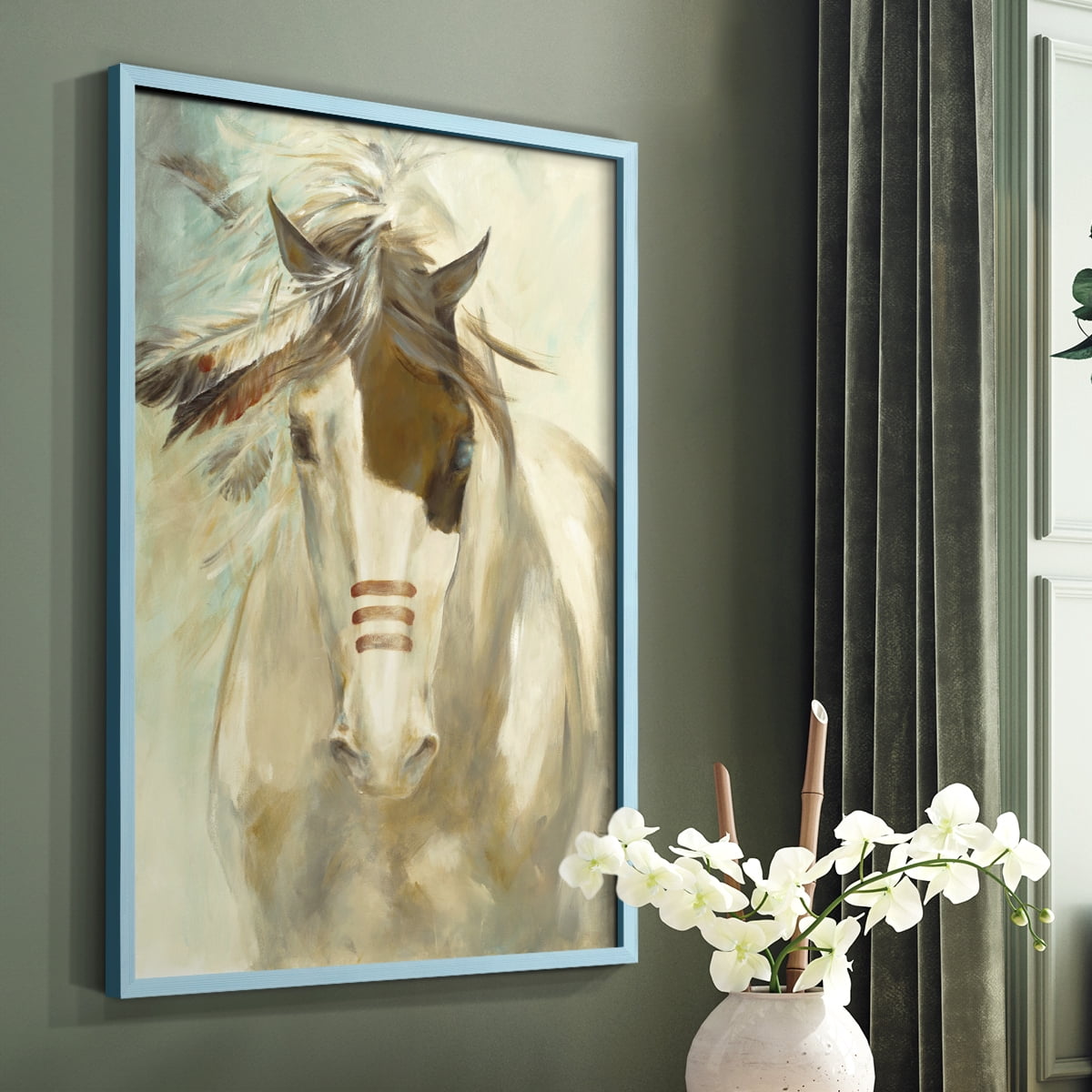 Warrior Framed Print in Blue Solid Wood 11 x 14 Framed Print