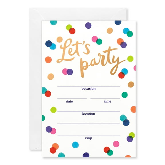 American Greetings Stationery Party Invitations, Let's Party (20-Count)