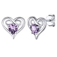 thumbnail image 1 of Pendientes Silvora Dainty con piedras preciosas para mujer, plata de ley, corazón infinito, regalo de joyería para cumpleaños o Navidad, 1 of 7