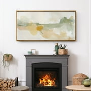 Large Framed Canvas Print Minimalist Abstract Nature Scene with Earthy TonesWall Art Decorative Ready to Hang Painting for Living room Bedroom 60x30 inches Natural Frame