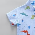 thumbnail image 3 of Hienoo Toddler Boys Outfit Sets Cartoon Dinosaur Print Short Sleeve Shirt with Shorts 2 Piece Set, 3 of 8