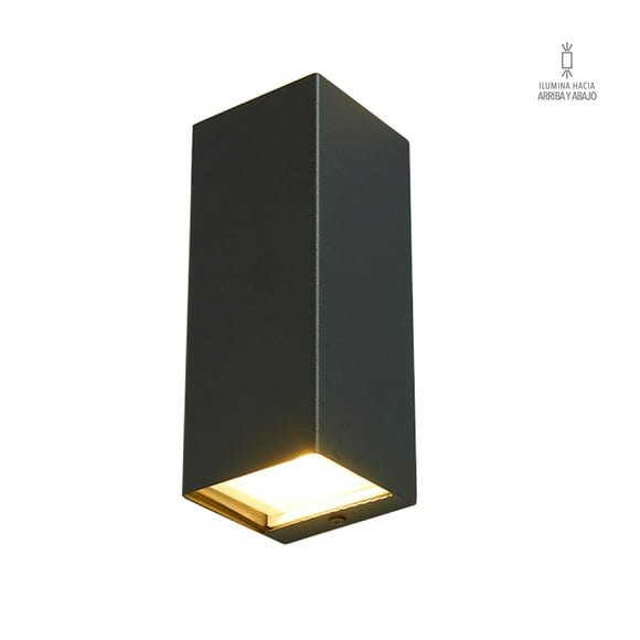 Lampara Muro Led Exterior Gris 9w Luz Suave Cálida Hled-847/
