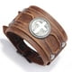 thumbnail image 5 of Pulseras de material cuero punk para hombres, pulseras hechas , brazalete ancho, joyería , negro, , ajustable, para , niñas, ni Marrón Fernando Pulsera de pulsera, 5 of 7