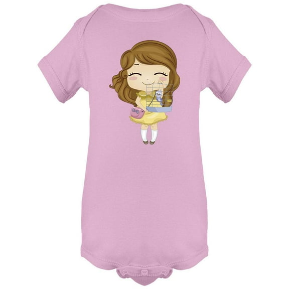 Girl With A Pet Bird Bodysuit Infant -Image by Shutterstock, Newborn