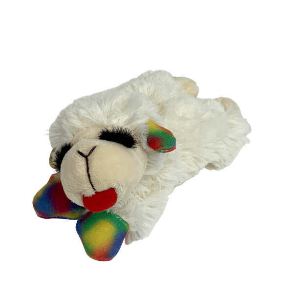 Multipet Plush Lamb Chop Dog Toy, Small, Bold Colors