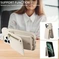 thumbnail image 6 of SaniMore RFID Blocking Wallet Case for iPhone 11 Pro Max, Crossbody Zipper Purse Case for Women/Girls, Wrist Strap PU Leather Card Holder Kickstand Cover for Apple iPhone 11 Pro Max, White, 6 of 9