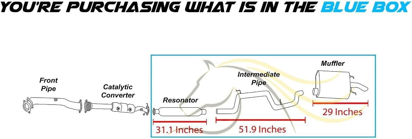 Northeastern Exhaust Stainless Steel Resonator, Intermediate Pipe & Muffler Exhaust System Kit Fits 2000–2002 Chevrolet Impala 3.4L – Direct Fit