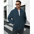 thumbnail image 5 of Xidunhg Men's Casual Varsity Bomber Jacket Lightweight Outerwear Jackets Waffle Zip up Fashion Coat Mist Blue XL, 5 of 6