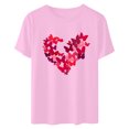 thumbnail image 4 of GaThRRgYP Women Blouses Summer Short Sleeve Tops,Dressy Blouses for Women,Women's Casual Round Neck Short-sleeved Christmas Tree Printed T-shirt Top Pink S, 4 of 6