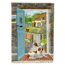 Carolines Treasures ASA2144CHF Welsh Springer Spaniel at the cottage door Flag Canvas House Size  Large multicolor