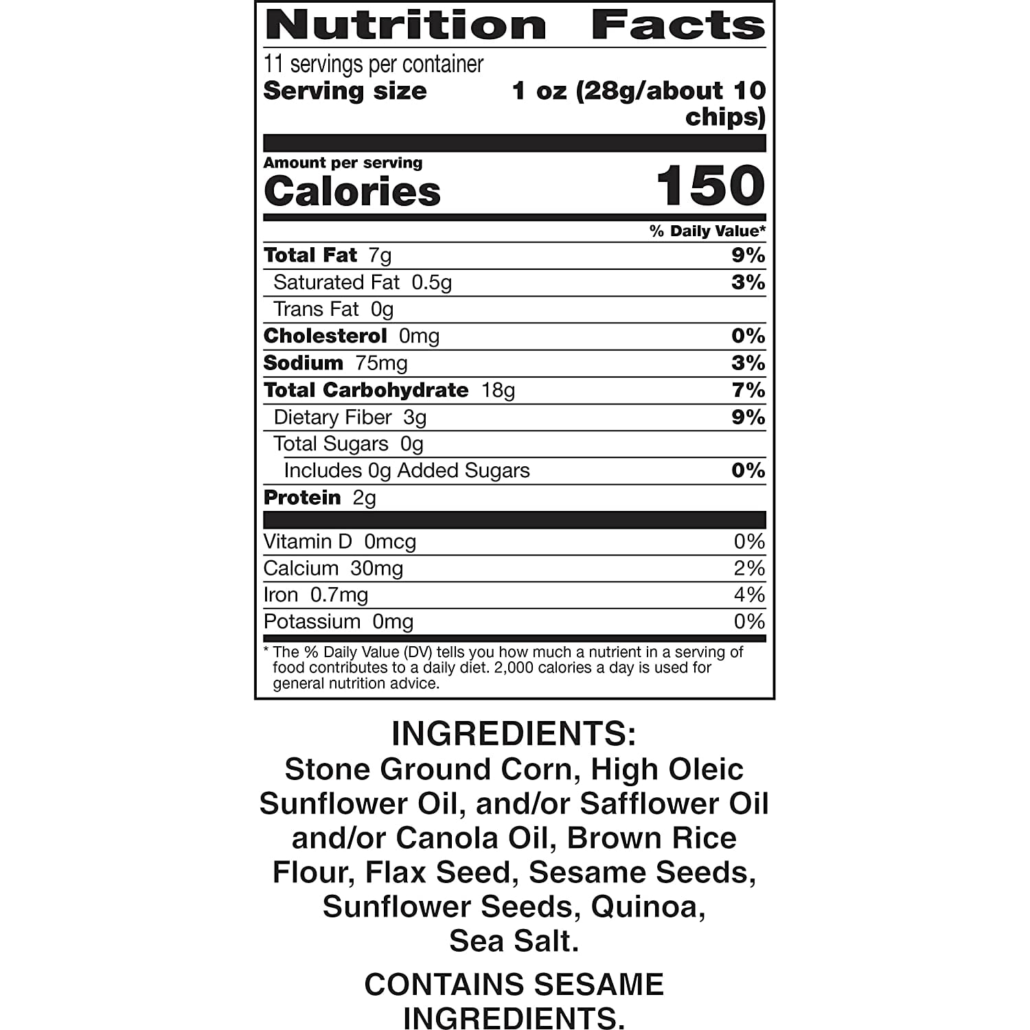 Food Should Taste Good Multigrain Tortilla Chips, 11 oz (Pack - 12)