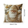 thumbnail image 3 of EazyTech Gold Christmas Pillow Covers 18x18 Inch, Golden Santa Snowman Bell Design Holiday Decor for Couch Sofa Living Room, 3 of 6