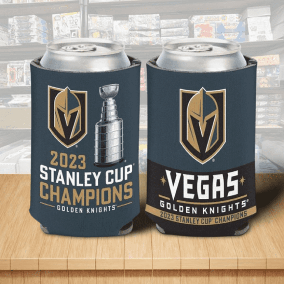 Vegas Golden Knights 2023 Champions Hockey Can Cooler 12oz Holder Double Sided