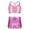 Pink, variant on Kids Girls 2-Piece Sports Dance Outfits Crop Tops with Booty Shorts Gymnastics Workout Light_Blue 10